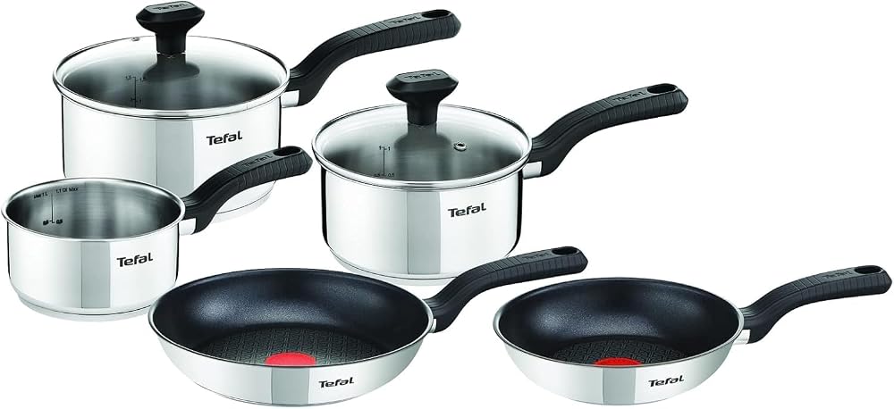 Tefal Comfort Max 5-Piece Stainless Steel Cookware Set Induction Compatible