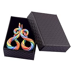 YOFANST 2pcs Glass Ear Tapers Plugs Handmade Spiral