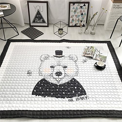 YEVEM Durable Animal Bear Print Area Rugs Bedroom Living Room Carpet for Adult Kids, Yoga Mat, Decor and Cozy Rugs, Baby Kids Crawling Floor Play Mats, 57x77 Inch