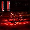 VASTFRIE Rear Bike Lights Laser Pointer Cat Toy USB Rechargeable Bicycles Scooter Skateboard Laser Lane Kids Gift Red Blinkin