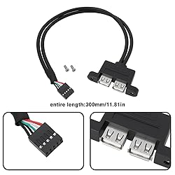 Be In Your Mind 2PCS 9-Pin to Dual USB 2.0 Ports