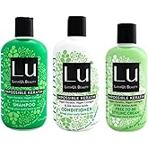 Lu by LatinUs Beauty Freedom Collection | Shampoo, Conditioner & Styling Cream with Impossible Keratin, Moringa Oil, Cruelty Free, Sulfate Free, Paraben Free | 32 Fl Oz Total | 3-Piece Set