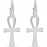 Charmsy Women's 925 Sterling Silver Earrings | Heart, Cross, Flower, Teardrop Dangle Earring | French Wire Hook Earrings for Women