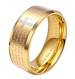 ALEXTINA Men's 8MM Stainless Steel Bible Verse