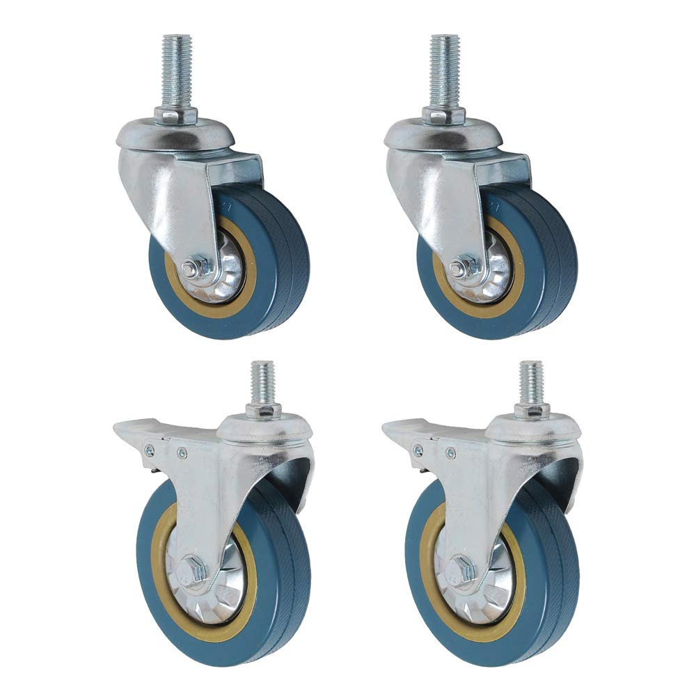 4 Pack 360 Degree Swivel Caster Wheels, Heavy Duty Caster with with M10