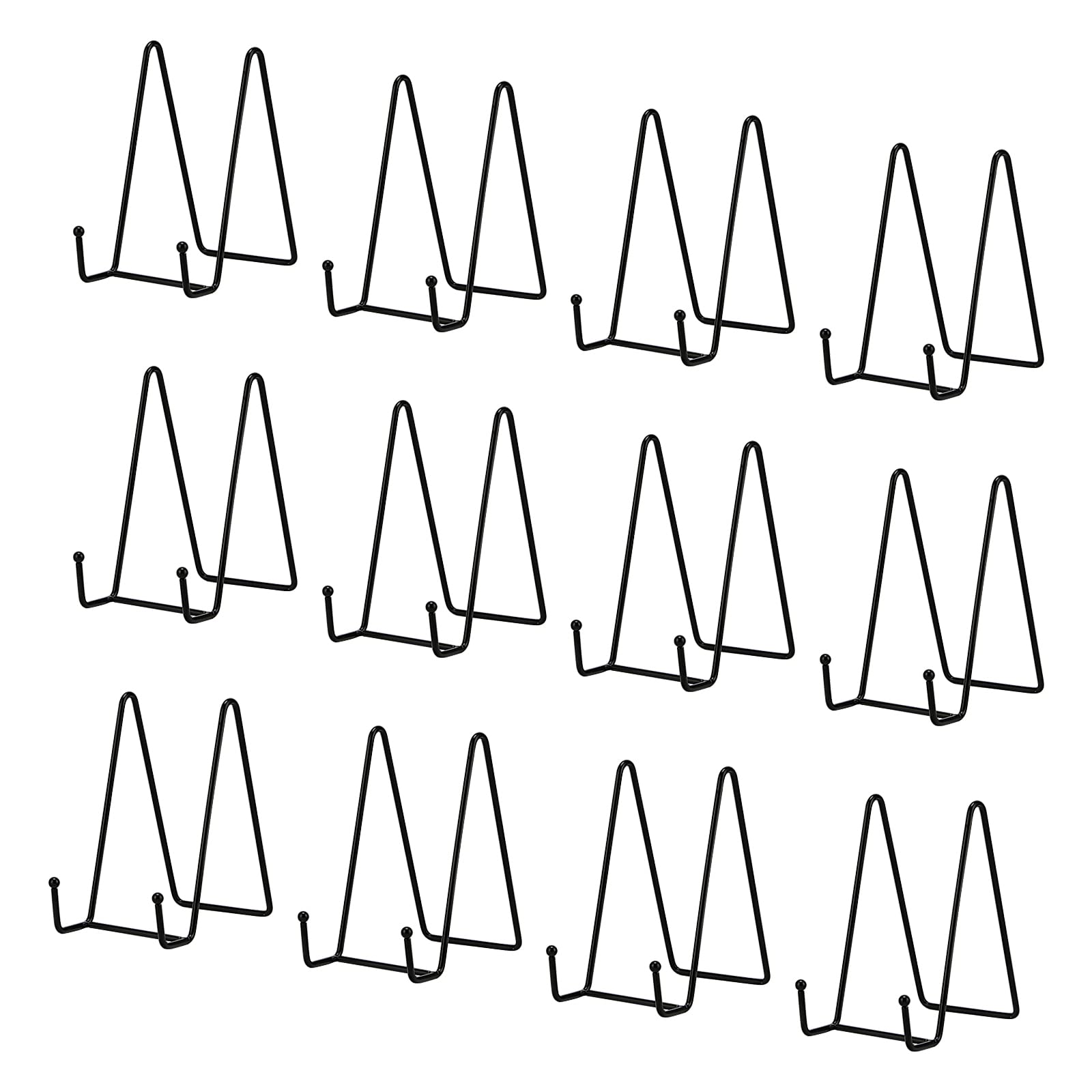 ZEONHAK 12 PCS Black Plate Stands, 6 Inch Metal Frame Holder Pictural Stand, 15cm Display Stand Easel for Photo Picture Plate