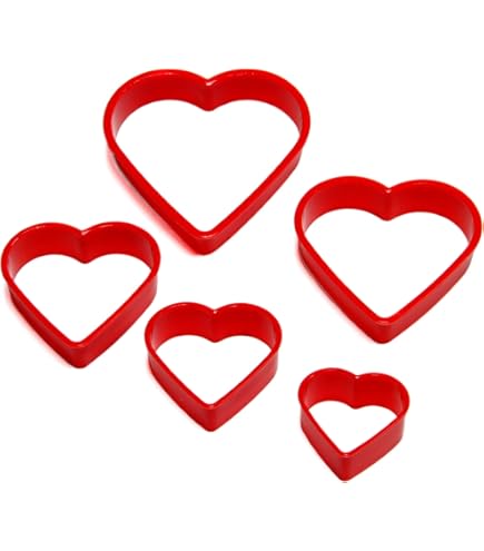 Heart Cookie Cutter Set - 8 Piece Stainless Steel With 6 Sizes (1.2" To 4.1")