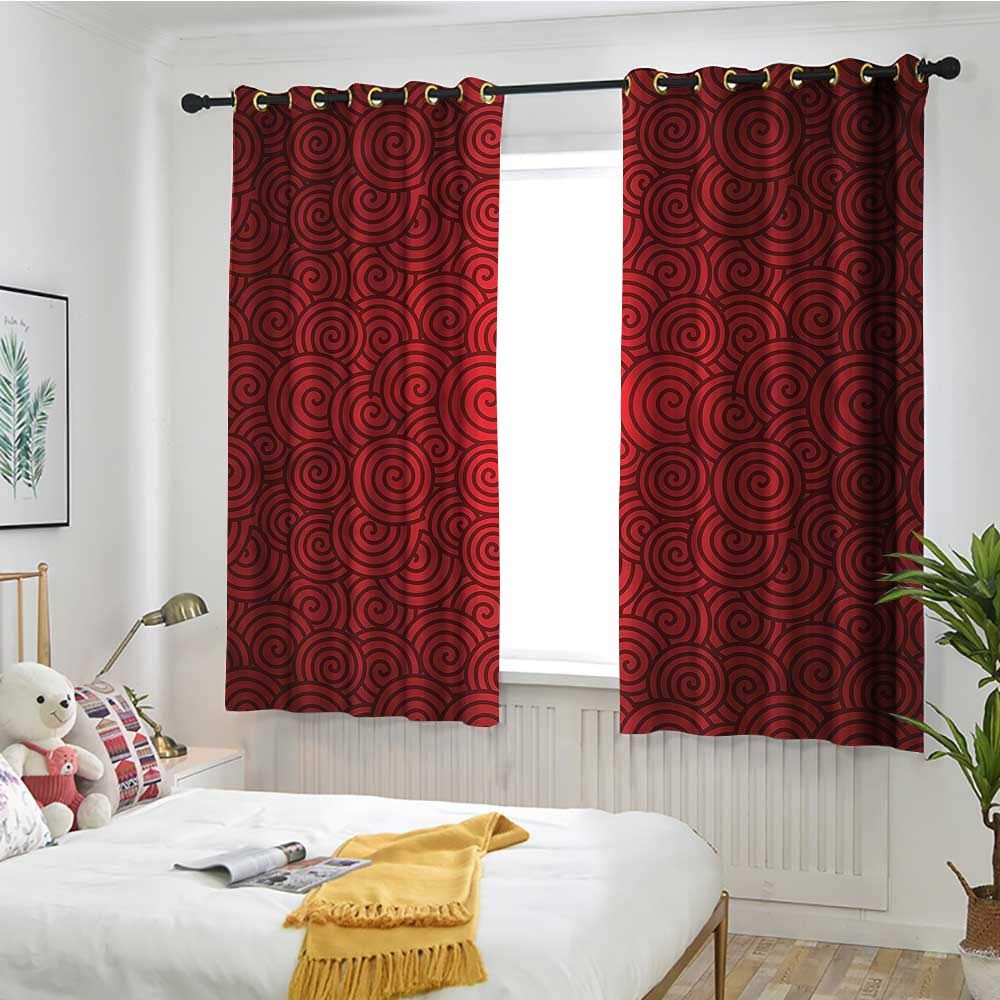 Amazon Com Lightly White Curtains Red Spirals Chinese New