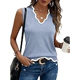 LaGracia Sleeveless Sweater Tops for Women Trendy Casual V Neck Tank Tops Summer Sweater Vest Lightweight Fashion Teacher Travel Outfits Beach Fashion Vacation Clothes Blue M