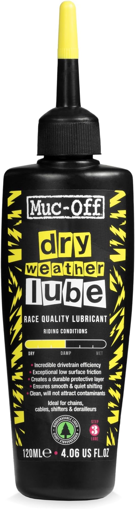 Muc-Off Dry Chain Lube Wax-Based Biodegradable 120ml for Dry Weather