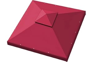 BenefitUSA 10x10 FT Gazebo Canopy Replacement Top Double Tiered Canopy Top Cover (Burgundy)
