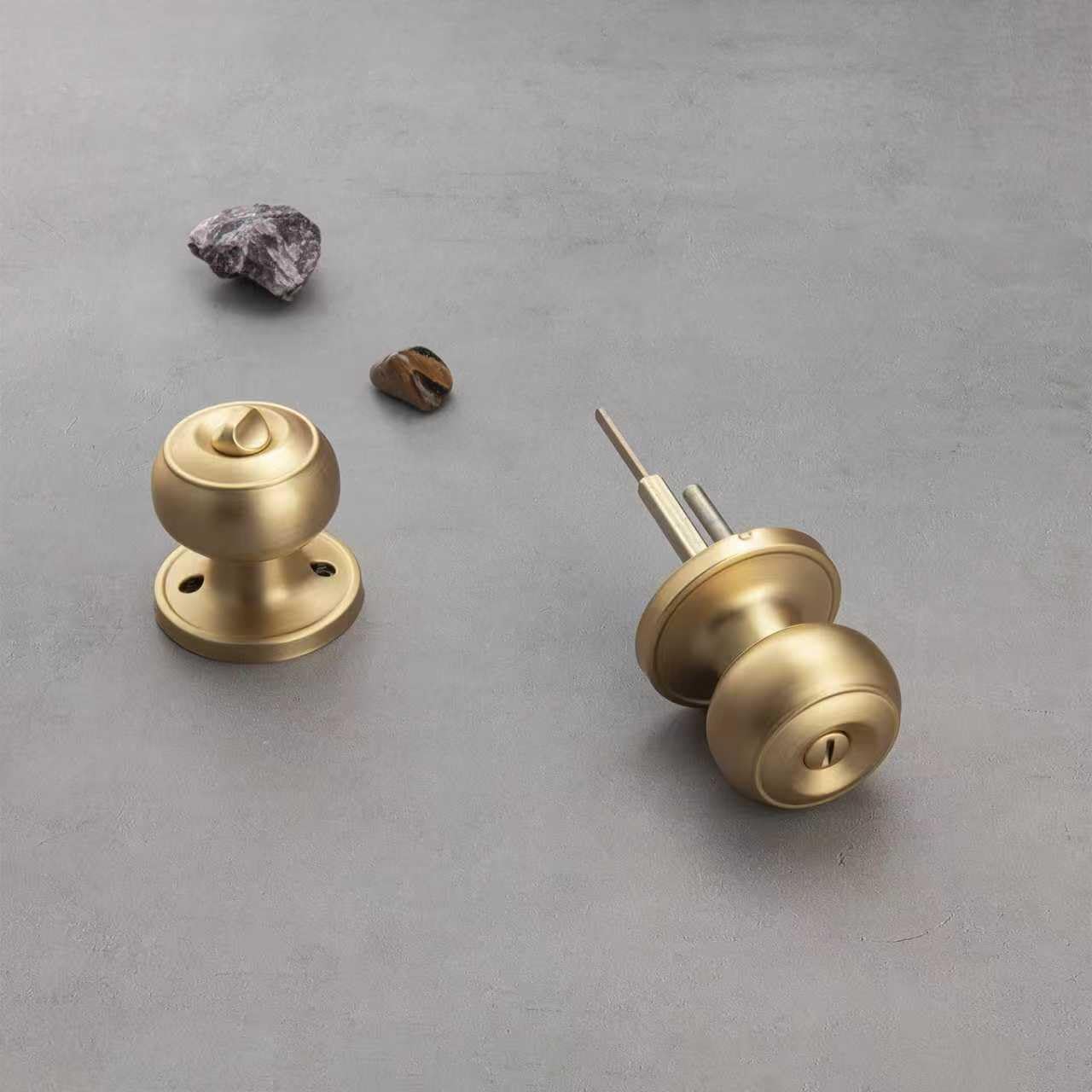 NCSEN 3 Pack Gold Door Knobs for Privacy, Brass Knob Interior Bath...