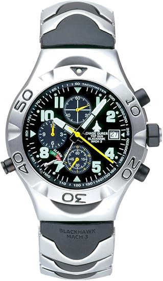 Chase Durer Men S 155 1bb2 Blackhawk Mach3 With Black Dial And Steel And Black Rubber Band Watch Amazon Co Uk Watches