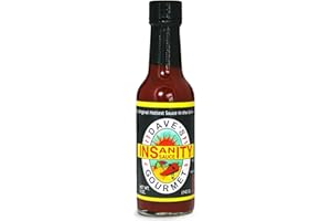 Dave's Gourmet Original Insanity Hot Sauce - As Seen on Hot Ones Season 1 - Sauce for Burgers, Burritos, Stews - Hot Sauce Challenge Favorite - Bold Flavor Red Sauce - 5oz (Pack of 1)