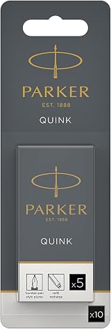 Parker Fountain Pen Ink Refill Cartridges Long Black QUINK Ink 10 Count view 6
