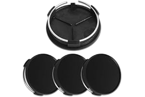 MOTOREXPERTZ ME 2.9Inch 75MM Wheel Center Caps, Pack of 4 (Matte Black, Outer 75MM, Inner 73MM)