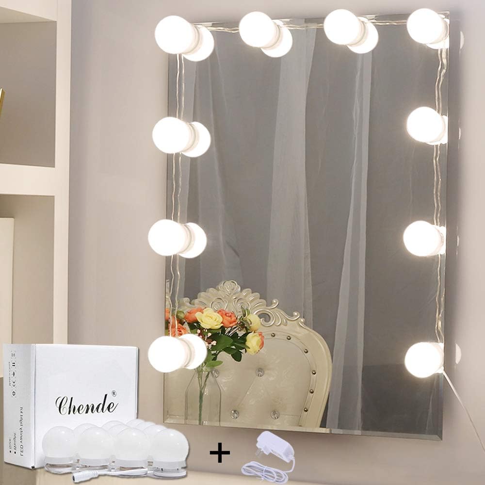 Chende Hollywood Style LED Vanity Mirror Lights Kit with Dimmable Light