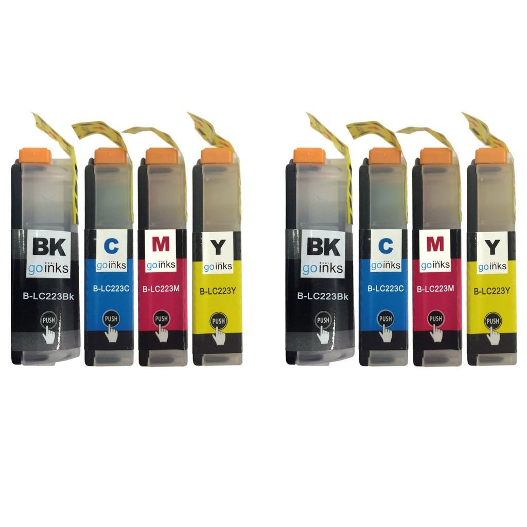 2 Go Inks Set of 4 Cartridges to replace Brother LC223 Compatible/non-OEM for Brother DCP and MFC Printers (8 Inks),Black, Cyan, Magenta,Yellow