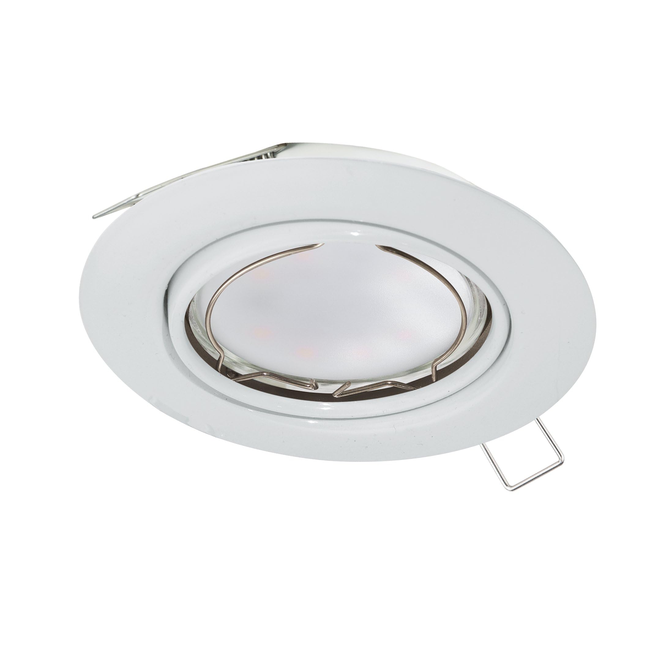 Eglo Recessed Spotlight Peneto, Steel Spot in White, Recessed Light with GU10 Socket, LED Bulb Included, Flat Adjustable Recessed Spotlight, Ø 8.7 cm