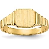 JewelryWeb 14k Yellow Gold Polished and satin Signet Ring Size 2 Ring for Women