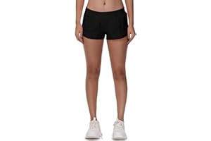 MCEDAR Women's Running Shorts Low Waisted 2.5"，Lightweight Active Workout Quick Dry Gym Athletic Sports Shorts Zip Pocket