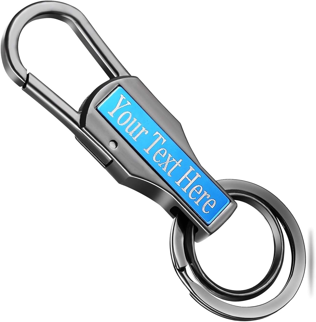 Key Chain with 2 Sides Customized - usupBusiness Personalized Keychain Heavy Duty Zinc Alloy, Car Number Name Phone or Any Text Laser Engraved