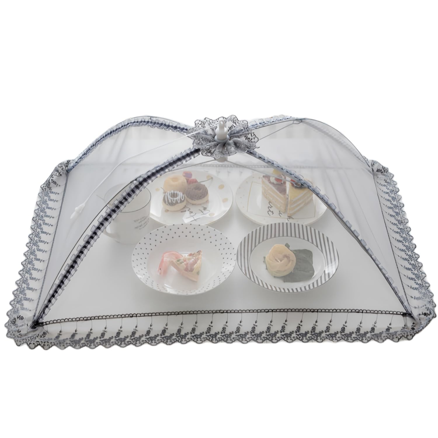 40cmx50cm Large Premium Pop-Up Mesh Screen Food Cover Tent Umbrella, Reusable and Collapsible Outdoor Picnic Food Covers Mesh, Net Food Covers Keep Out Flies, Bugs, Mosquitoes (50 * 40CMX1PCS)