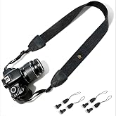 Camera Strap, Adjustable Neck &amp; Shoulder Strap with Quick Release Buckles | Soft Cotton-Feel Herringbone Camera Neck Strap with 4 Quick Release Buckles for DSLR, Mirrorless Cameras &amp; Camcorders