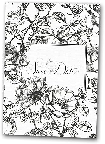 Elegant Save the Date Cards, Black Rose (Boxed Set of 12 Cards - Envelopes Included)