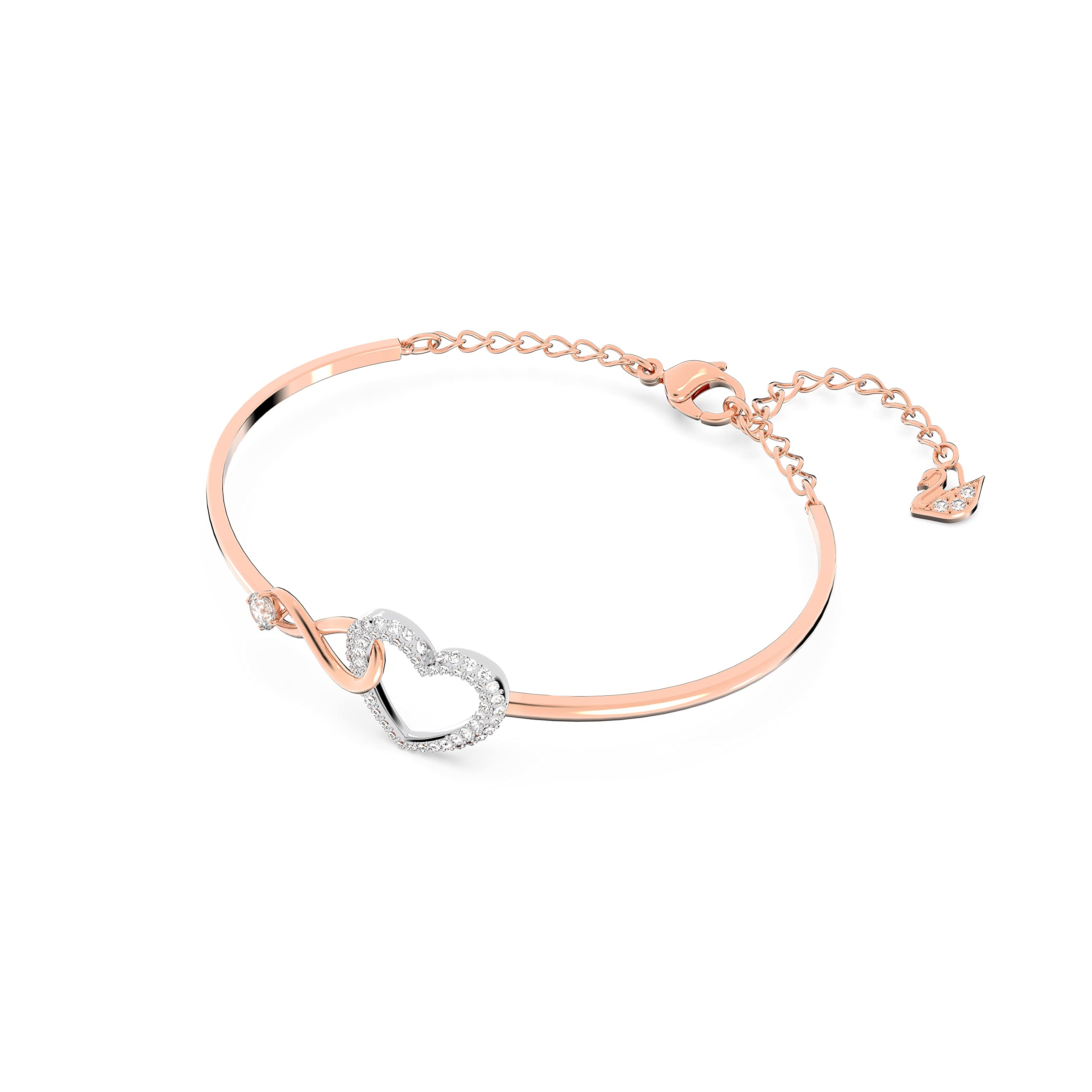 Swarovski Infinity Heart Jewelry Collection, Necklaces and Bracelets, Rose Gold & Rhodium Tone Finish, Clear Crystals