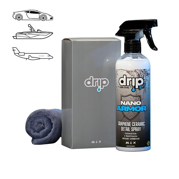 DRIP GRAPHENE CERAMIC DETAIL SPRAY KIT – AUTO, MARINE, AIRCRAFT, RV – PROTECT AND SHINE