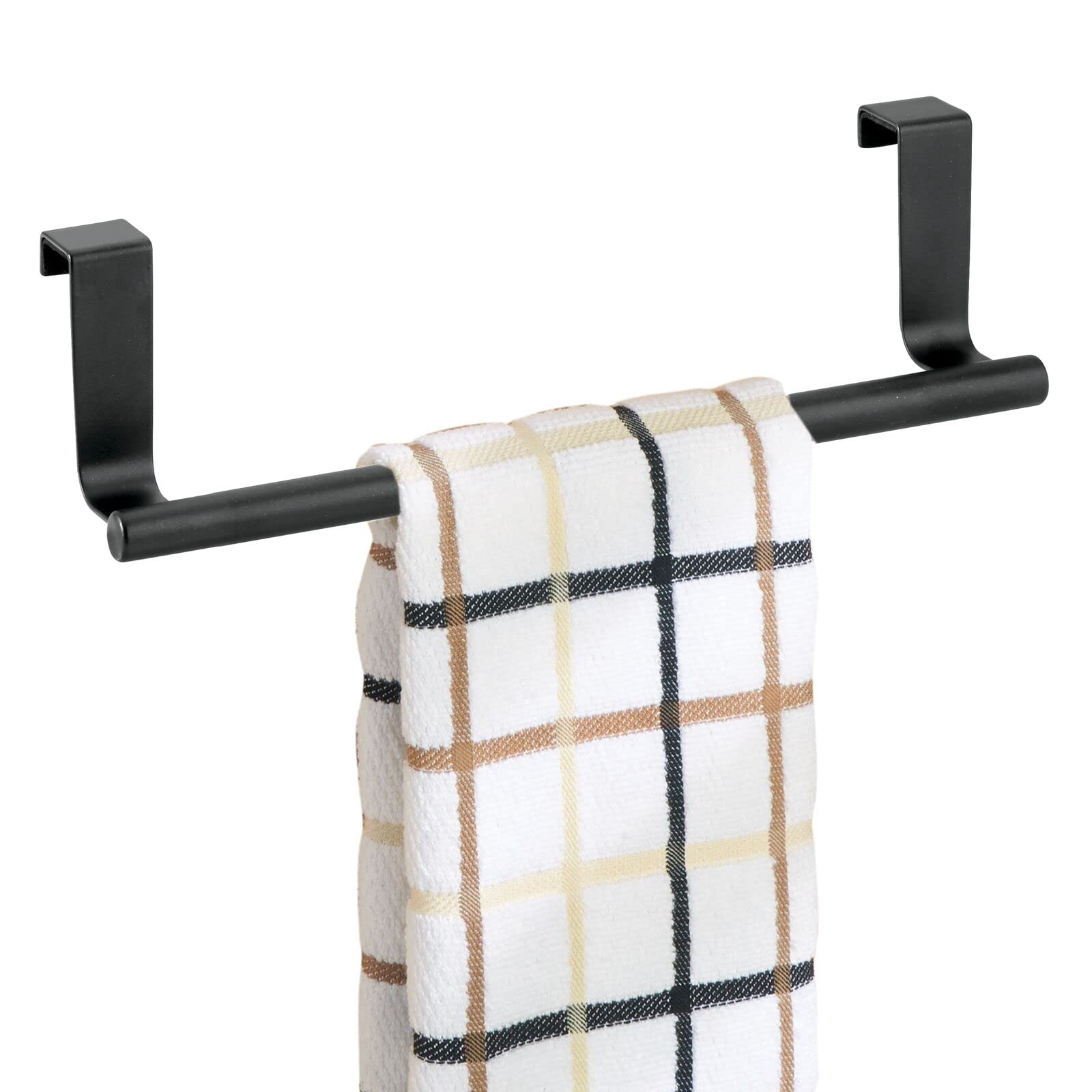 mDesign Kitchen Towel Holder for Kitchen Cabinets - Length: 23 cm - Tea Towel Holder - Kitchen Towel Rail - Matte Black