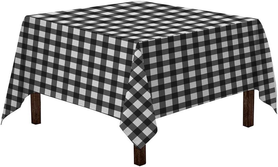 Vedouci 54 x 54 Inch Checkered Square Tablecloth Square Table Cloth for Square or Round Tables in Washable Polyester, Great for Buffet Table, Parties, Holiday Dinner, Wedding & More