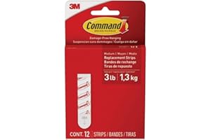 Command Medium Refill Strips [Removable]: 12-Pack (White) / 12-Pack