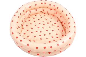 Round Inflatable Swimming Pool, Kiddie Paddling Pool Vintage Heart Pattern Thicken Kids for Indoor