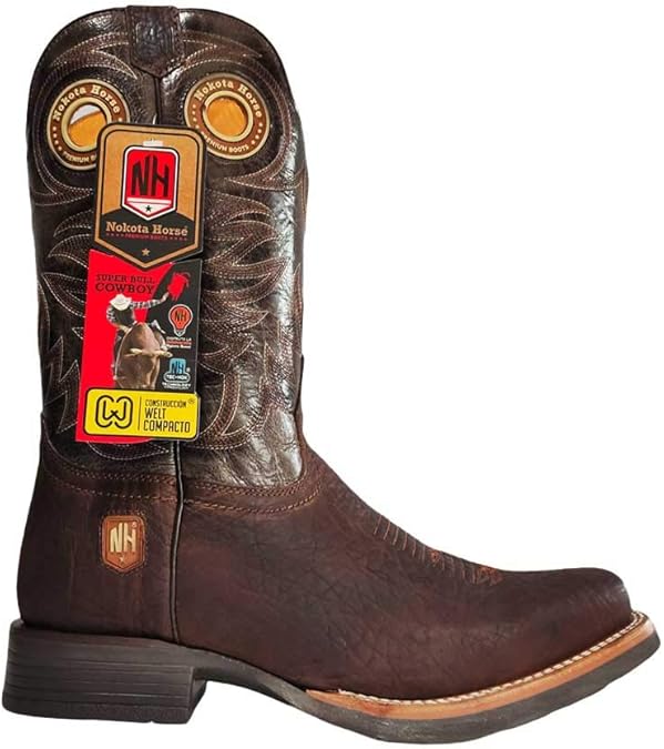 Nokota Western Bull Hide Men´s Boots (Brown, numeric_10