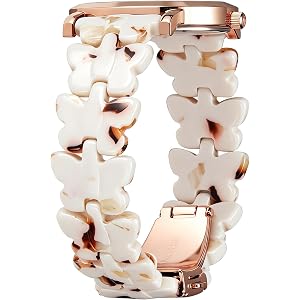 BINLUN Resin Watch Band Butterfly Design 12mm 14mm 16mm 17mm 18mm 20mm 22mm Quick Release Lightweight Replacement Band Dressy