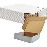 12x9x3 Inch White Shipping Box 20 Pack,Craft Gift Box,Mailing,Packaging | Easily Assemble,Lightwight,Literature Mailing,Recyclable Storage,Products Business,Luck Top,Corrugated Carton