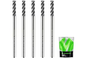 SHARPRO SHAPPRO 1/8 Inch Shank Carbide Square End Mill, 4 Flute CNC End Mills, Heat-Resistant Metal Endmill Suitable Alloy Steel, Stainless Steel, Various Cast Iron（5PCS）