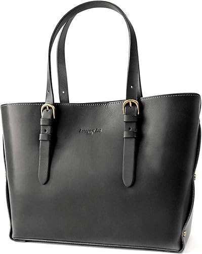 Amazon イノセントサック Innocent Sac トートバッグ レディース 本革 サイズ収納可 シンプル 2way ショルダーバッグ 日本製 No ブラック トートバッグ