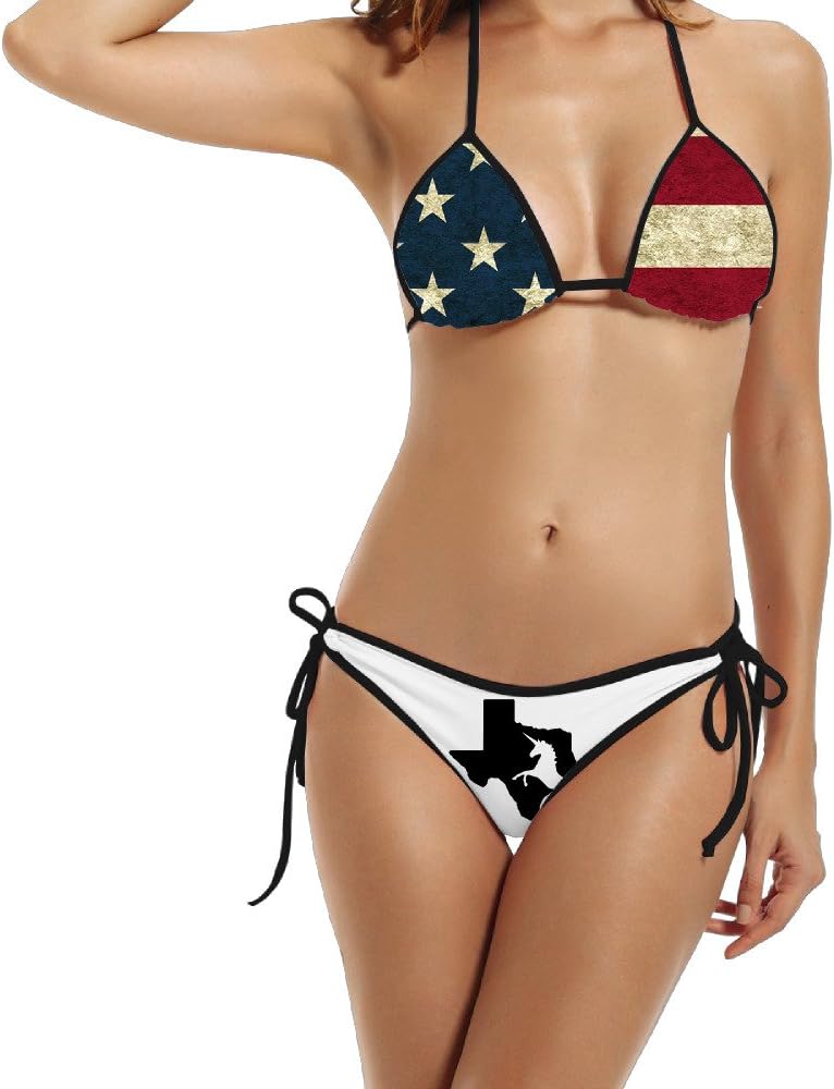 YOXOP Women's Texas Unicorn SwimWear Swimsuit Bikini Sets One Size Fit Most