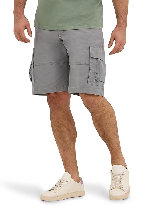 Lee Men's Extreme Motion Carolina Cargo Short, HD Lee Gray Ripstop, 42
