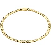 KISPER 18K Gold Plated 925 Sterling Silver Chain Bracelets for Women, Waterproof Tarnish Resistant, Curb/Rope/Figaro/Mariner Link Bracelet, 6.5, 7, 8, 9 Inch