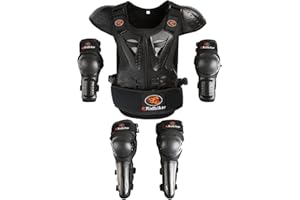 RIDBIKER Kids Dirt Bike Gear Chest Protector Motocross，Youth Motorcycle Armor Suit with Knee Shin Guard Elbow Pads for Boys Girls Riding Protective Gear