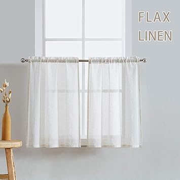 1 Pair Crude Draperies Curtains Home Kitchen Tier Curtains
