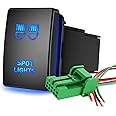 Nilight Spot Lights Push Button Switch 12V ON Off with Connector Wire Kit 1.28" x 0.87" Replacement for Toyota Sequoia Highlander Tacoma Tundra 4Runner RAVR Yaris