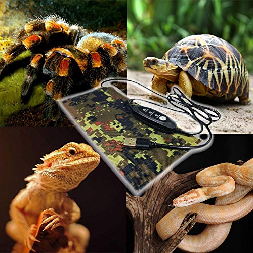 Reptile Tank Heating Pad - USB Reptile Under Tank Heat Mat Waterproof Terrarium Heater Reptile Heated Pad for Lizard, Gecko, Bearded Dragon, Chameleon, Corn Snake, Spider, Hermit Crab - Thumbnail 4