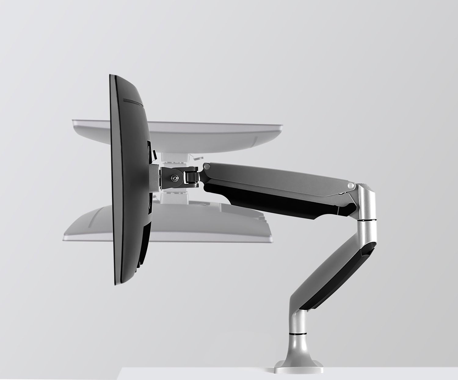 Mount-It! Single Monitor Arm Desk Mount, Silver - Image 5