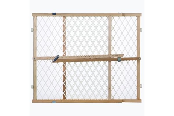 Toddleroo by North States - Diamond Mesh Wooden Baby Gate: Pressure Mounted Baby Gate for Doorways - Adjustable 26.5 to 42 Inches Wide - 23 Inches Tall