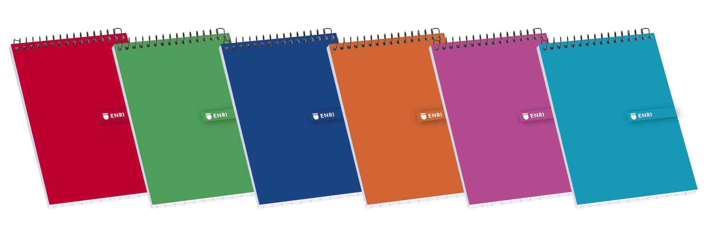 Enri - Pack of 10 Spiral notepads, Soft Cover, 16th